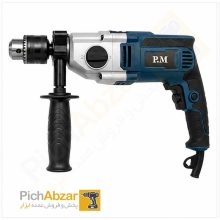 دریل برقی 16 میلیمتر گیربکسی 1100 وات سه نظام آچاری پی ام مدل E15